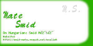 mate smid business card